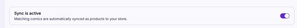 Sync is active toggle