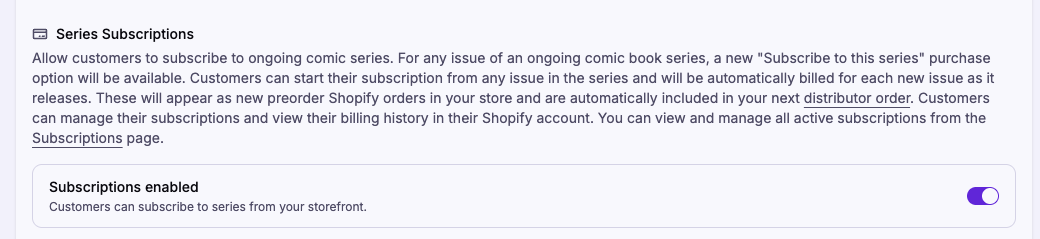 The Series Subscriptions toggle in Sync Rules